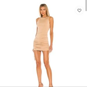 NWT Superdown Cory Ruched Side Dress in Nude